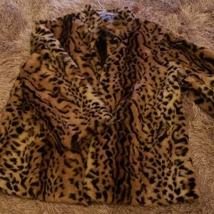 Cheetah print fur coat